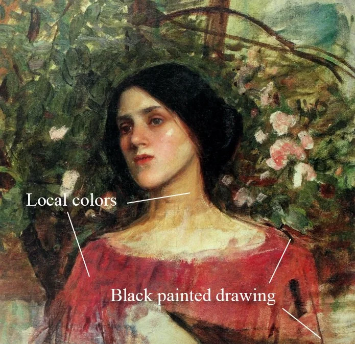 Looking for John William Waterhouse process/painting technique